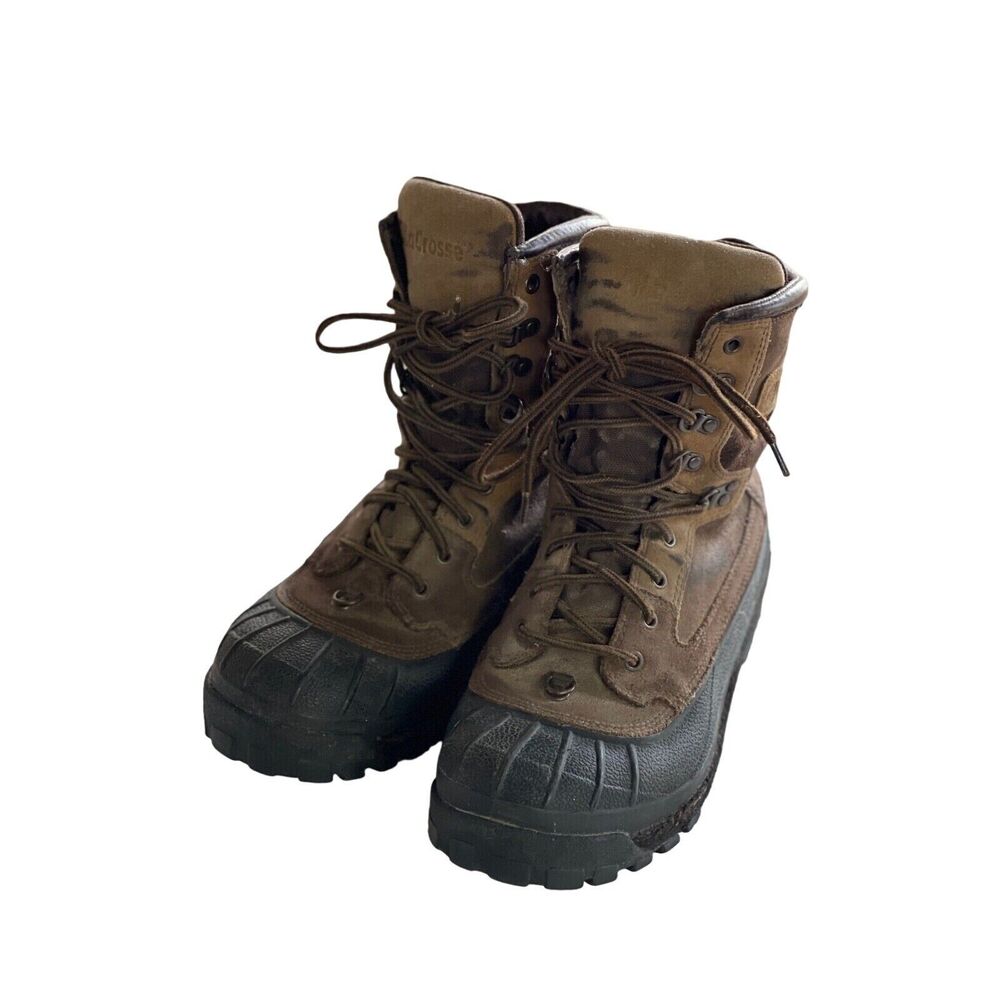 LaCrosse Leather Boots Brown Size 9D Thermolite Thin Insulation Lace Up 29604